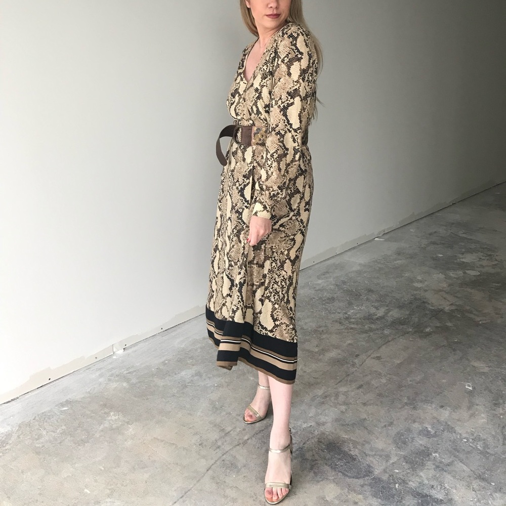 H&M snakeskin dress. Brown and Black. Size 6